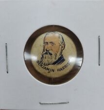 Vtg 1930's Cracker Jack Pinback Button President Benjamin Harrison picture