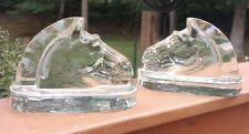 1960's Viking Clear Horse Heads Heavy Bookends Vintage, MCM, Books, 4 lbs Each🐎 picture