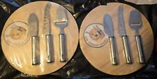2 Sets Rare Beautiful Stainless Steel Cheese Utensil With Board Sealed  picture