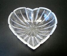 Vintage St. George Heart Shaped Crystal Bowl Trinket Candy Dish 6.25 Inches NOS picture
