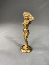 Vintage Brass Art Deco naked Nude Woman lady Statuette Figural bottle opener picture
