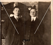 Vintage RPPC Postcard Carson & John Beigh Dapper Young Men Cyko BW picture