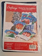 Craftways Needlepoint Home For The Holidays Coasters And Holder Set of 6  picture