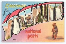 Postcard Greetings From Yosemite National Park Large Letter SVC Co. picture