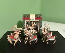 Hallmark Ornament Santa & His Reindeer Collection Set Of Three Christmas Holiday picture