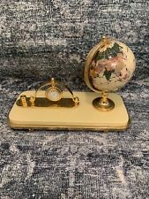 Vintage Miniature Globe And Gold Quartz Desk Clock picture
