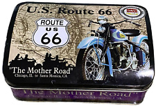 U.S. Route 66 The Mother Road Retro Tin Storage Box Motorcycle Design 6.5
