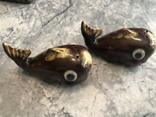 Vintage Whale souvenir salt and pepper shakers - Dark Brown picture