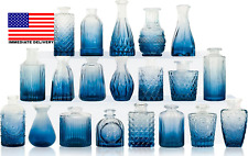 Blue Glass Bud Vase Set,20Pcs Small Glass Vase for Flowers, Blue Bud Vase in Bul picture