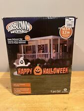 Happy Halloween Ghost Pumpkin Sign Scene Airblown Inflatable 10.5ft picture