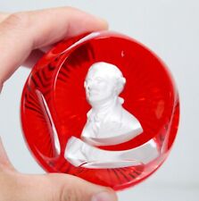 THE DANBURY MINT 1976 France Portraits In Crystal Red A. Hamilton Paperweight picture