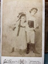 Young Boy Girl Child Performers Theatrical Poses 1893 Cabinet Photo St Louis MO picture