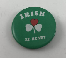 Vintage IRISH AT HEART Button Pinback picture