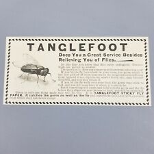 Antique 1905 Print Ad, TANGLEFOOT Fly Advertising,  Paper picture