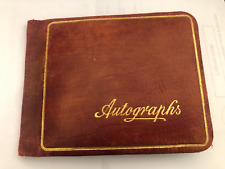Antique Autograph Book 1937 Public School #20 Alice Hunter Leather Cover picture