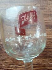 Vintage Schlitz The Beer That Made Milwaukee Famous Stemmed Goblet Glass 12 oz picture