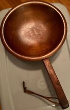 Vintage Munising Wooden Footed Serving Bowl With Handle picture