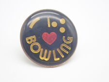 I Heart Bowling Bowling Ball Vintage Lapel Pin picture