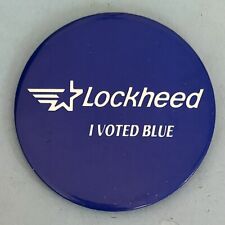 LOCKHEED I VOTED BLUE VINTAGE BUTTON picture