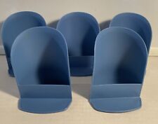 5x Blue TUPPERWARE ROUND ROCKER CANISTER Scoops Set picture