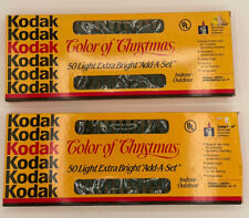 2 Sets VTG NOS 1991 Kodak Color of Christmas 50 Light Extra Bright Add-A-Set 24' picture