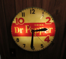 Vintage Swihart Dr PEPPER Light Up Clock 10/2/4  Bubble Glass Soda Works ~ LQQK picture