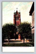 UDB Postcard Lancaster PA Pennsylvania St. Anthony's Roman Cathic Church picture