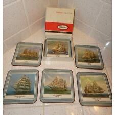 Vintage Pimpernel Clipper Ships Coaster Set of Six original box Made in England picture