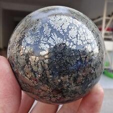 545g New Find Natural Beauty Pyrite Flower Grow With Agate Sphere Ball Healing picture