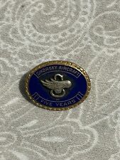 Vintage Sikorsky Aircraft 10k Yellow Gold Enameled 5 & 10 Year Service Lapel Pin picture