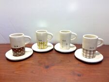 Set of 4 Rae Dunn by Magenta SIP Expresso Demitasse Cup & Saucer Sets picture