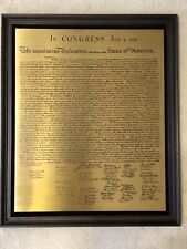 ✳️ Vintage DECLARATION OF INDEPENDENCE🚨Engraved Brass Plaque 🚨50 Years - NEW picture