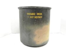 VINTAGE 1950'S-60'S MILITARY REUSABLE DRUM CONTAINER ARMY GREEN OD #1 #MS-24347  picture