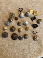 Lot 24 Antique Canada British Fire Military Police Metal Jacket Buttons Uniform picture