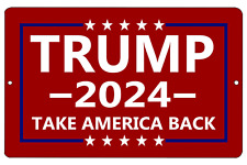8 x 12 inches  Metal Sign TRUMP 2024 ( SAVE AMERICA AGAIN ) Wall Decoration picture