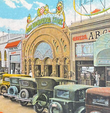 Atq Early 1900s postcard Ephemera Main St Tijuana Mexico Model T Fords Litho See picture