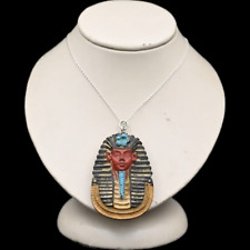 UNIQUE ANCIENT EGYPTIAN ANTIQUES King Tutankhamun as Amulet and Chain Of Silver picture