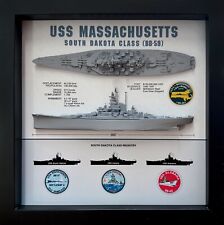 USS Massachusetts Display Box, BB-59, North Dakota Class, WW2, 9