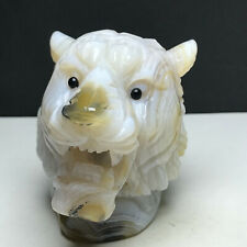 406g Natural Crystal Agate geode,Specimen Stone,Hand-Carved. the exquisite tiger picture