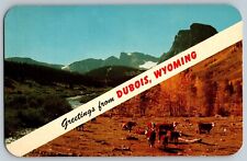 Dubois, Wyoming - Greetings - Old Western Cowtown - Vintage Postcard - Unposted picture
