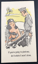 c1940s-50s Mt Pleasant Inn Reading PA Risque Bikini Police Pinch Comic Ad Trade picture