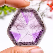 66.50Cts. Natural Trapiche Amethyst Slice 40X34X5 mm Fancy Cab Loose Gemstone picture