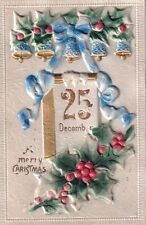Merry Christmas 25 December Heavily Embossed to Centerville KS Postcard B34 picture