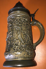 Western Germany 1894 Original Mold T-Triangle Marked 1 Ornate Stein Manes Kraft picture