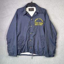 Vintage US Coast Guard Jacket Mens Small Auxiliary Blue Military Windbreaker 90s picture