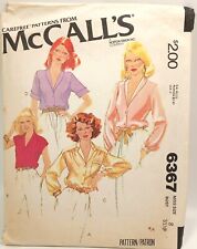 Casual Blouse Button Down Vintage 1970s McCall's Sewing Pattern 6367 Size 8 picture