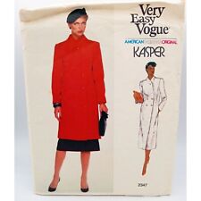 Very Easy Vogue Pattern Service 2347 Misses Coat Skirt Kasper Sz 8 Vintage Uncut picture