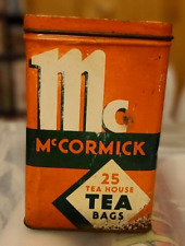 Vintage 1938 McCormick Tin 25 Tea Bags Empty Can picture