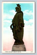 Washington DC, Armed Freedom Bronze on Dome of Capitol Souvenir Vintage Postcard picture