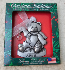 Gloria Duchin Birthstone Bear Christmas Ornament - April picture